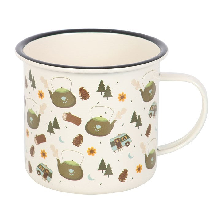 Camping Print Enamel Mug N/A