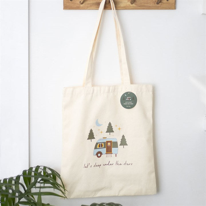 Let's Sleep Under the Stars Caravan Polycotton Tote Bag N/A