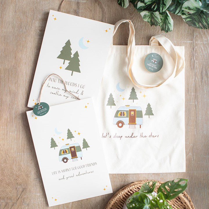 Let's Sleep Under the Stars Caravan Polycotton Tote Bag N/A