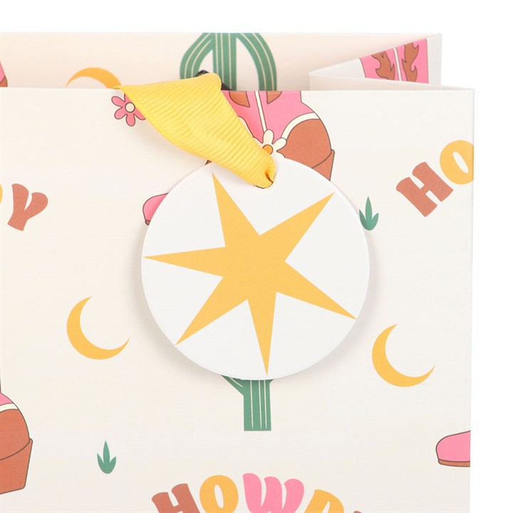 23cm Cowboy Boot Print Gift Bag N/A