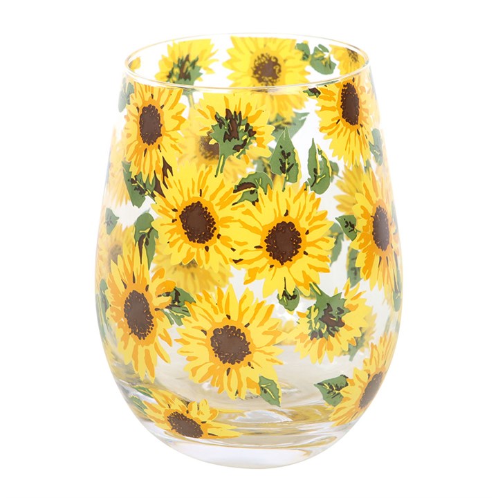 Sunflower Print Stemless Glass N/A