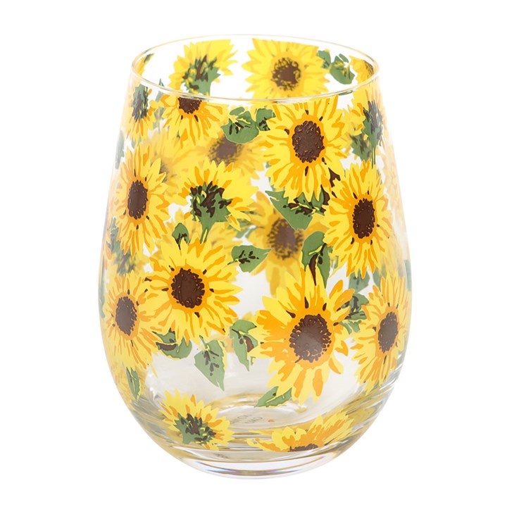 Sunflower Print Stemless Glass N/A