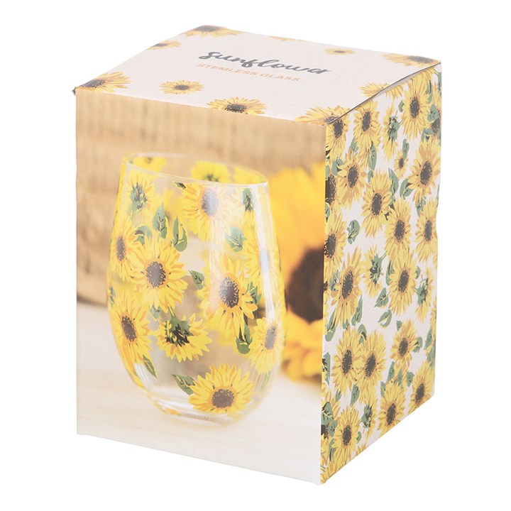 Sunflower Print Stemless Glass N/A