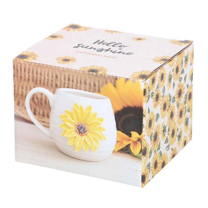 Hello Sunshine Rounded Mug with 3D Sunflower N/A