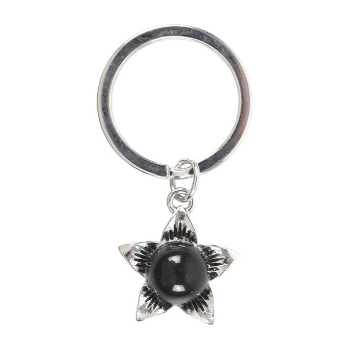 Deadly Nightshade Keyring with Black Obsidian N/A