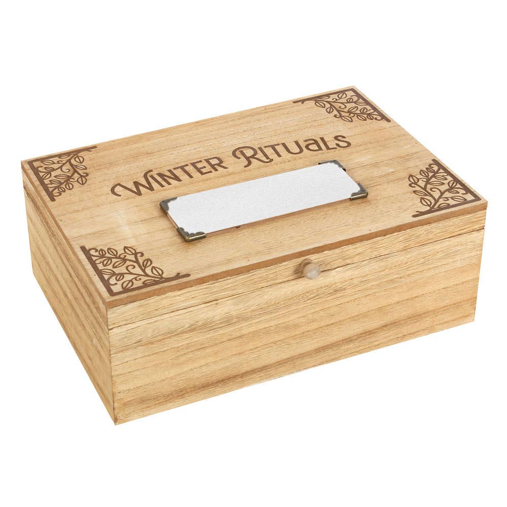 30cm Wooden Winter Rituals Wiccan Altar Spell Box