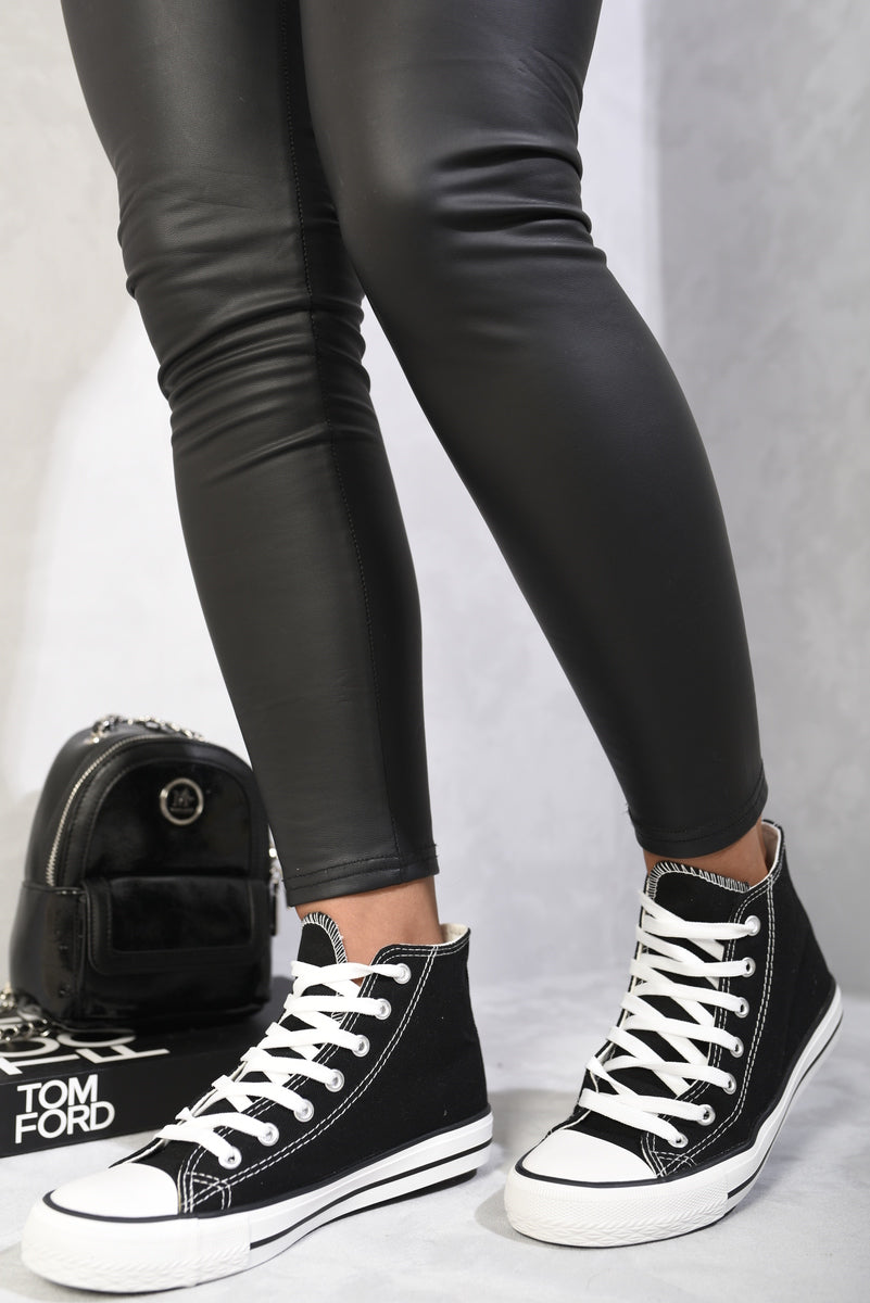 High Top Lace Up Trainers Moda