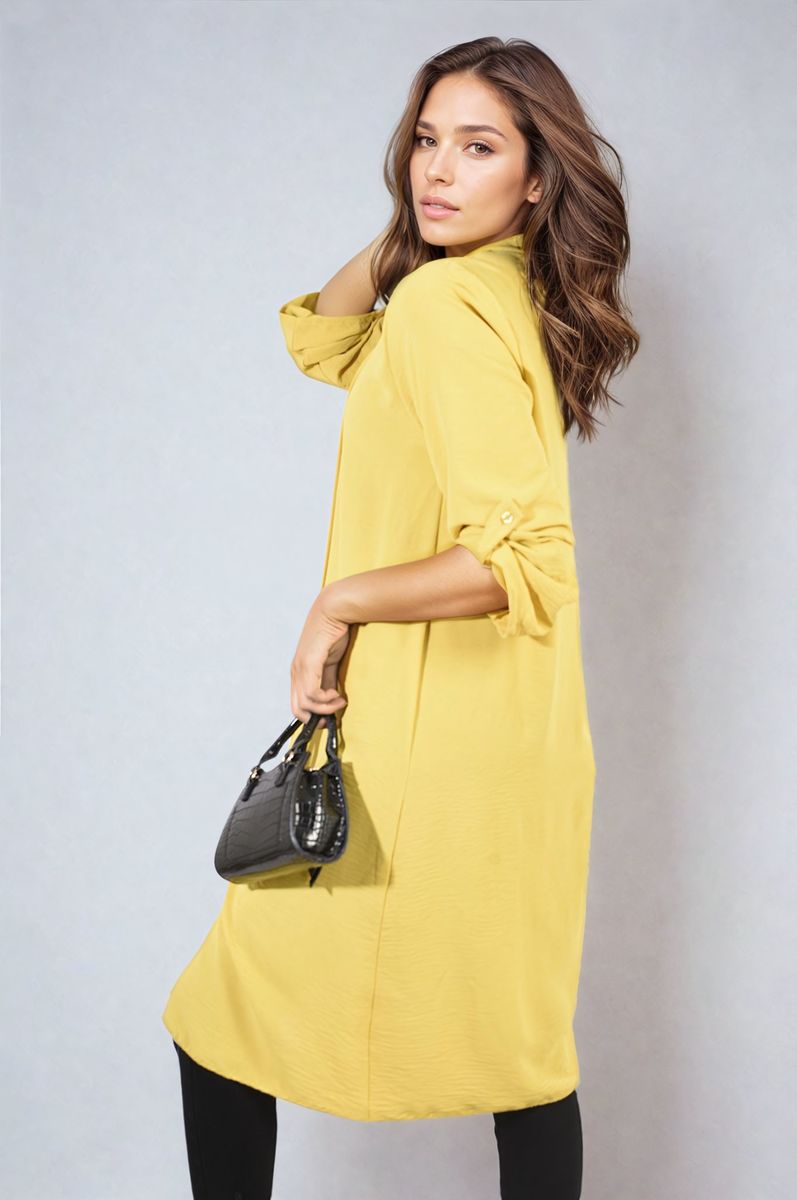 Open Front Knitted Long Cardigan Moda