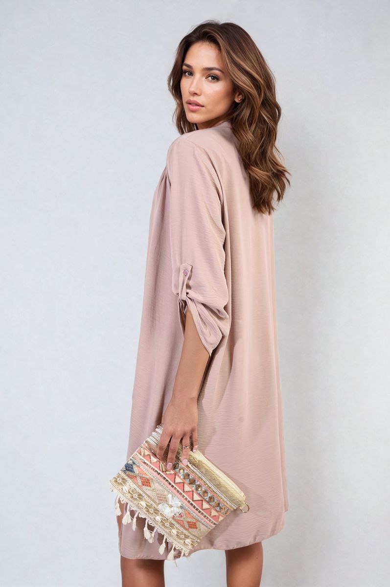 Open Front Knitted Long Cardigan Moda