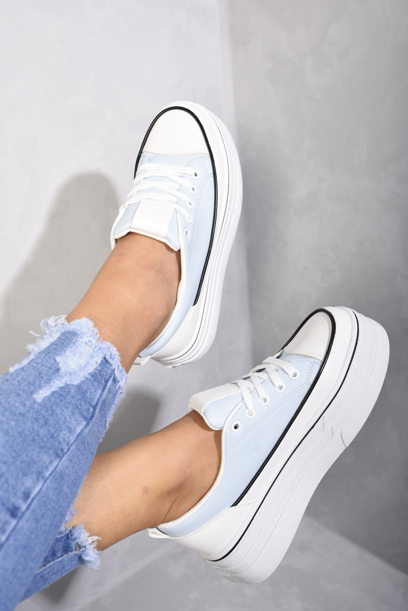 Platform Wedge Lace Up Trainers Moda