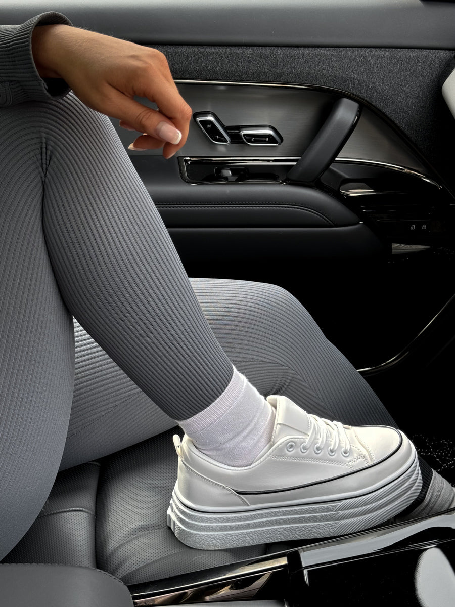 Platform Wedge Lace Up Trainers Moda