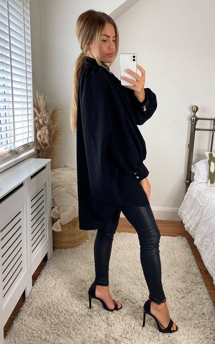 Oversized High Neck Shirt Moda