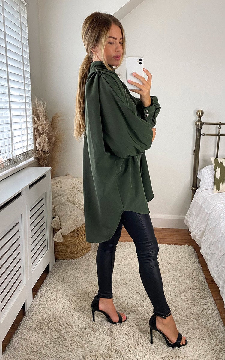 Oversized High Neck Shirt Moda