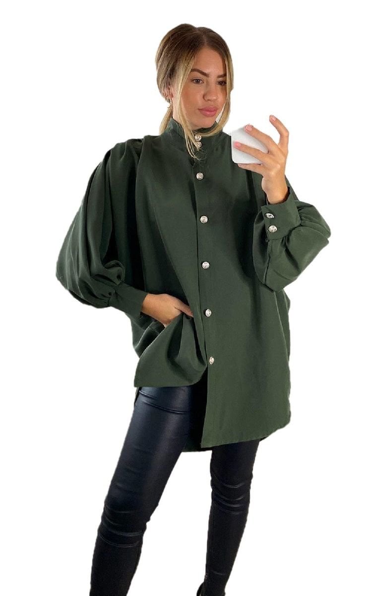 Oversized High Neck Shirt Moda