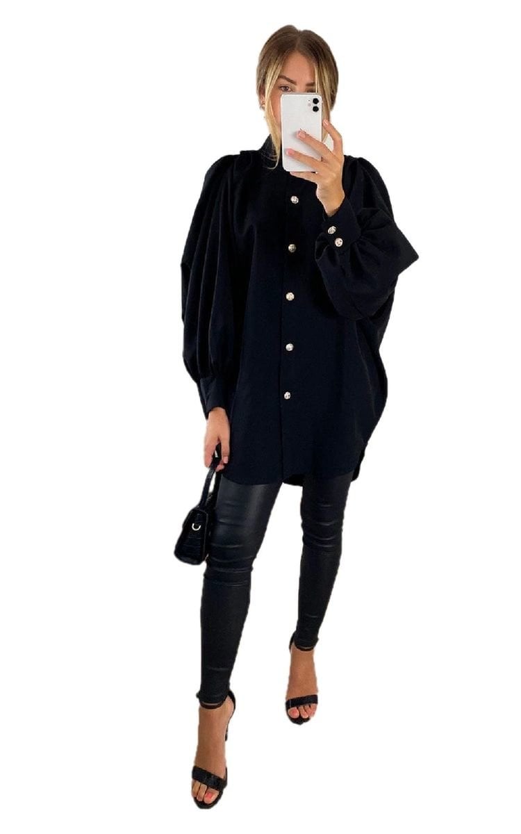 Oversized High Neck Shirt Moda