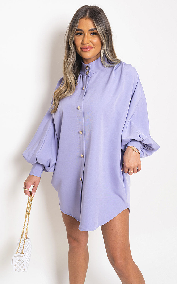 Oversized High Neck Shirt Moda