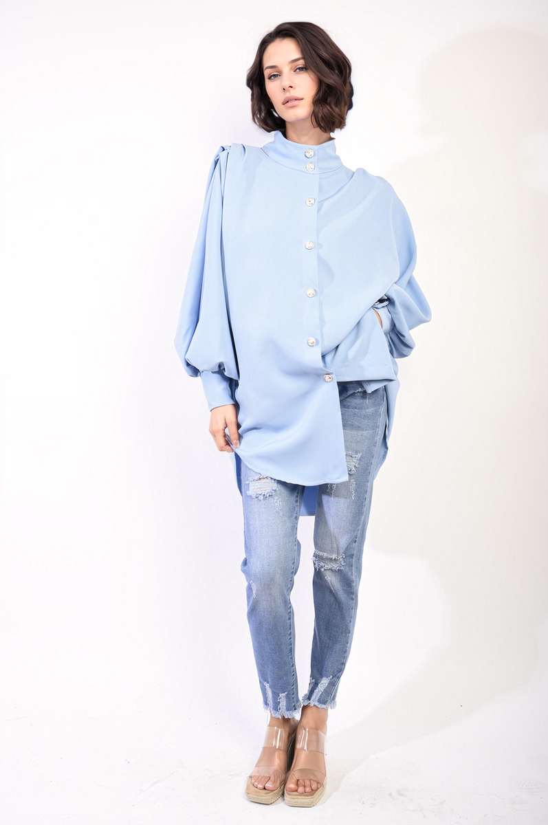 Oversized High Neck Shirt Moda