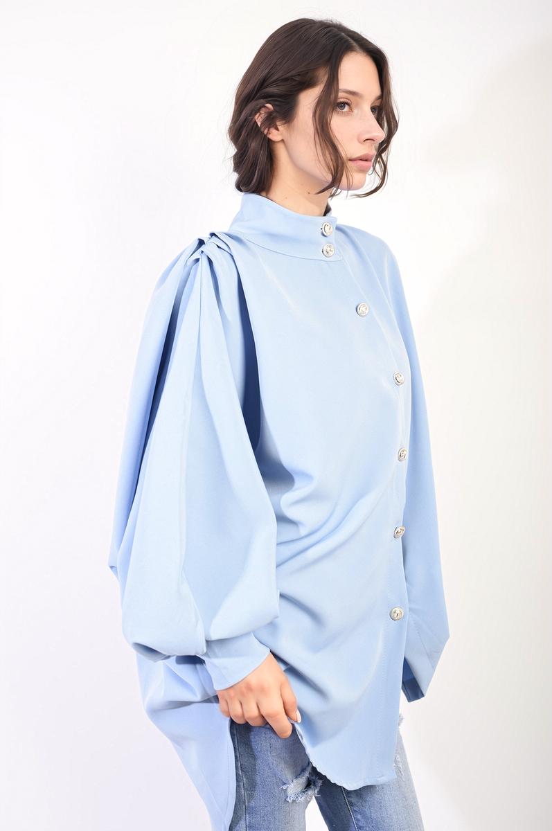 Oversized High Neck Shirt Moda