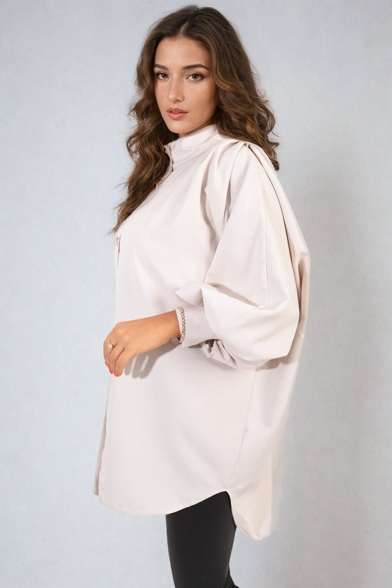 Oversized High Neck Shirt Moda