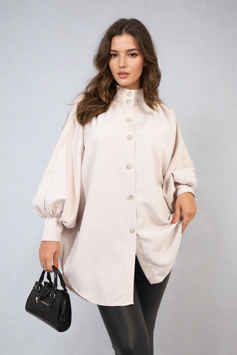 Oversized High Neck Shirt Moda
