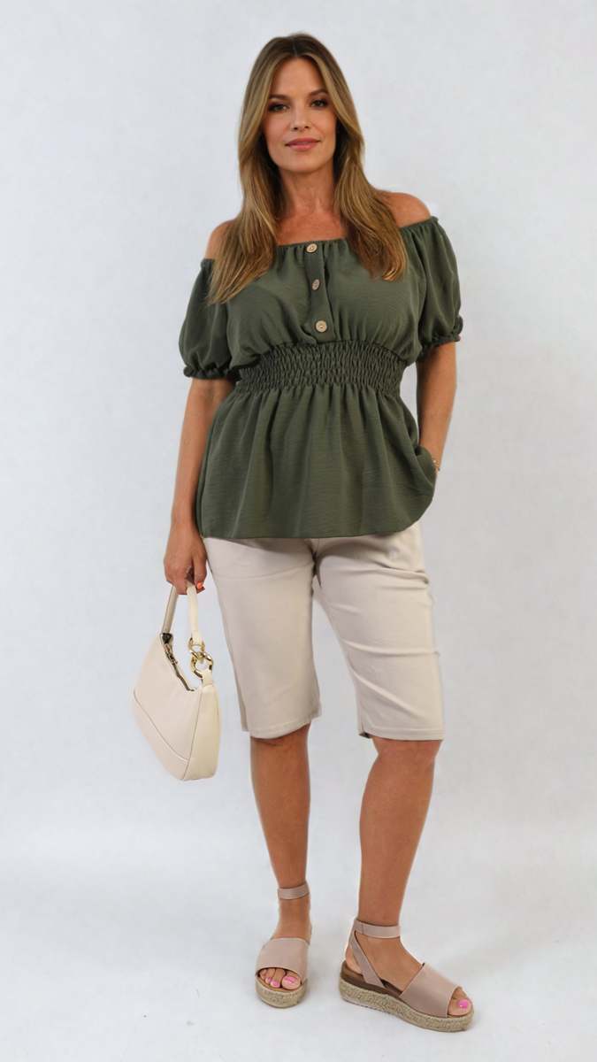 Elasticated Waist Drawstring Shorts Moda