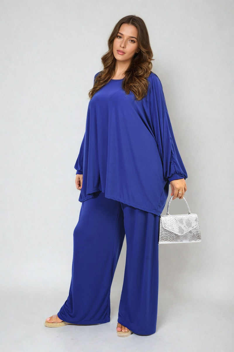Oversized Long Sleeve Top and Wide Leg Co-ord Set Moda