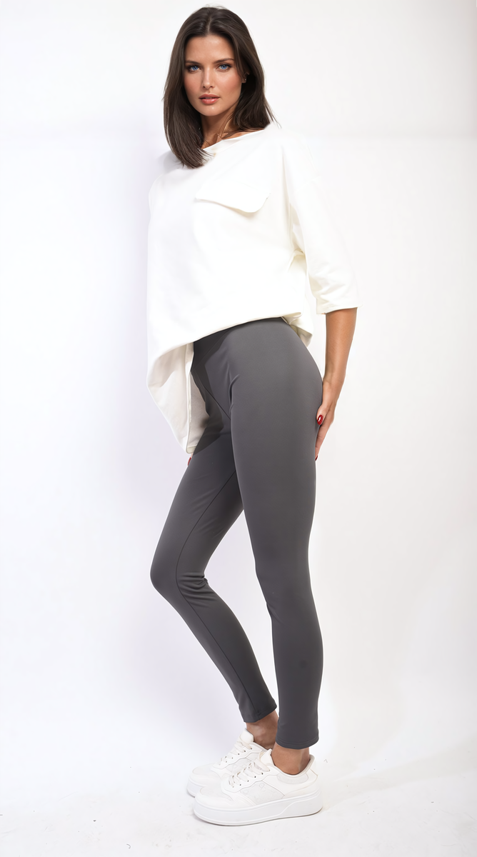 Stretchy Wide Waistband Second Skin Leggings Moda