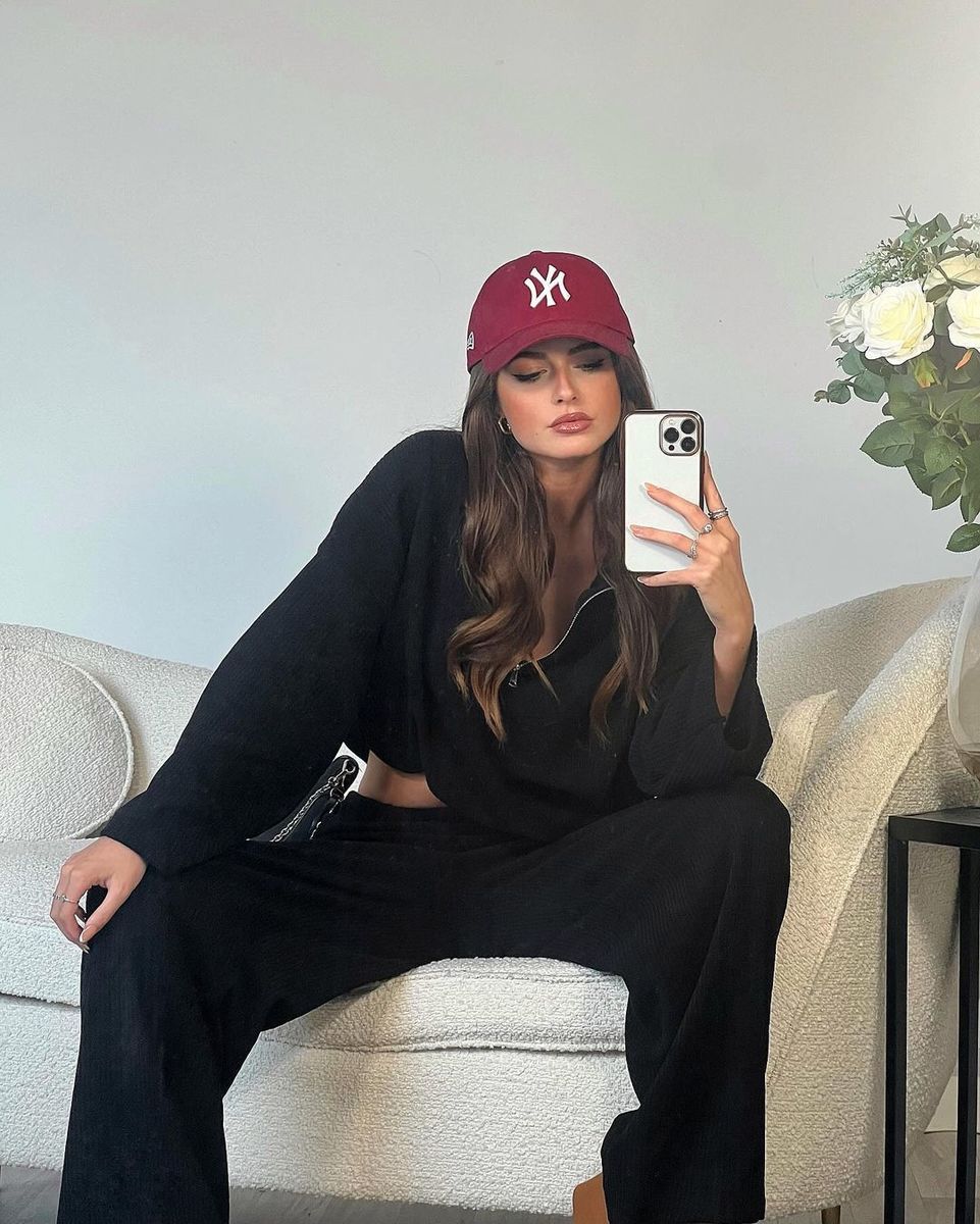 Half Zipper Long Sleeve Top and Trouser Co-ord Set Moda