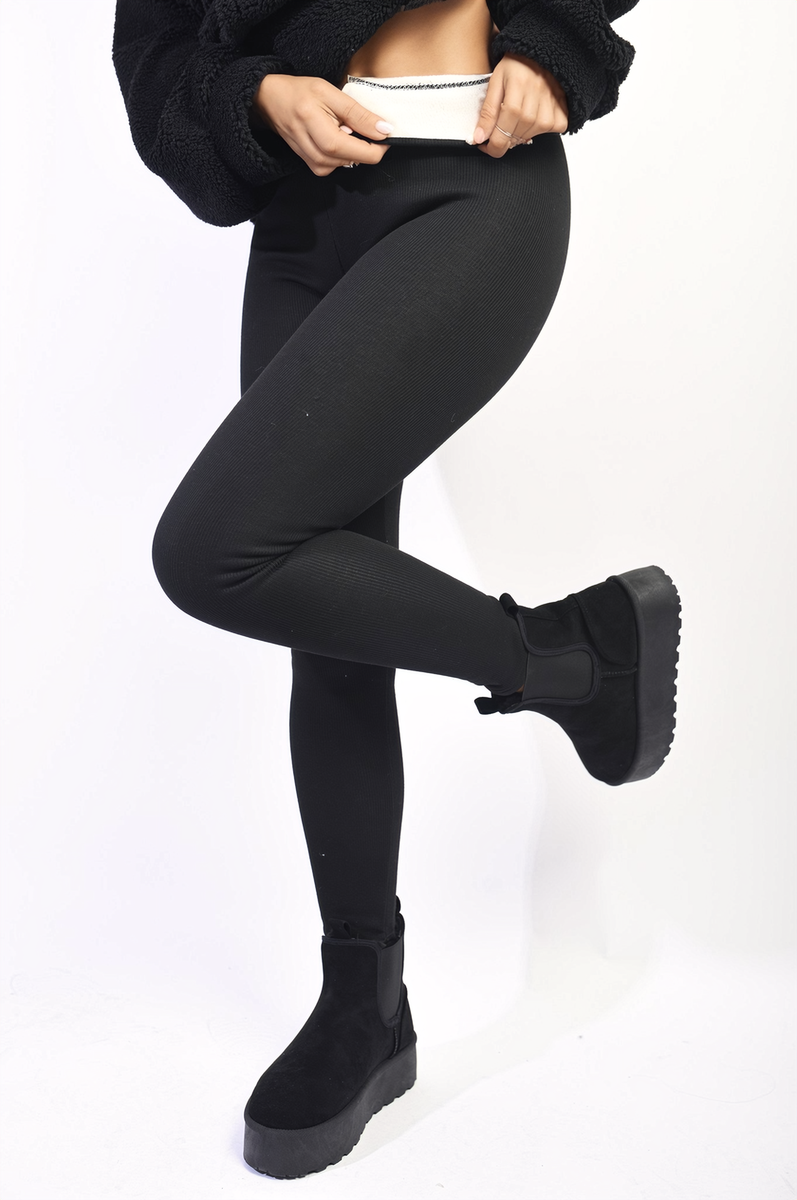 Fleeced High Waisted Leggings Moda