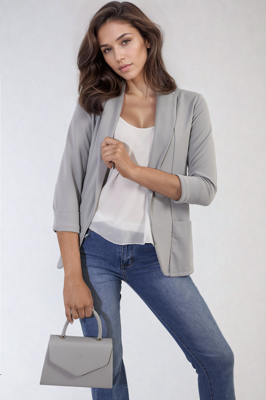 Open Front Cardigan with Front Pockets Moda