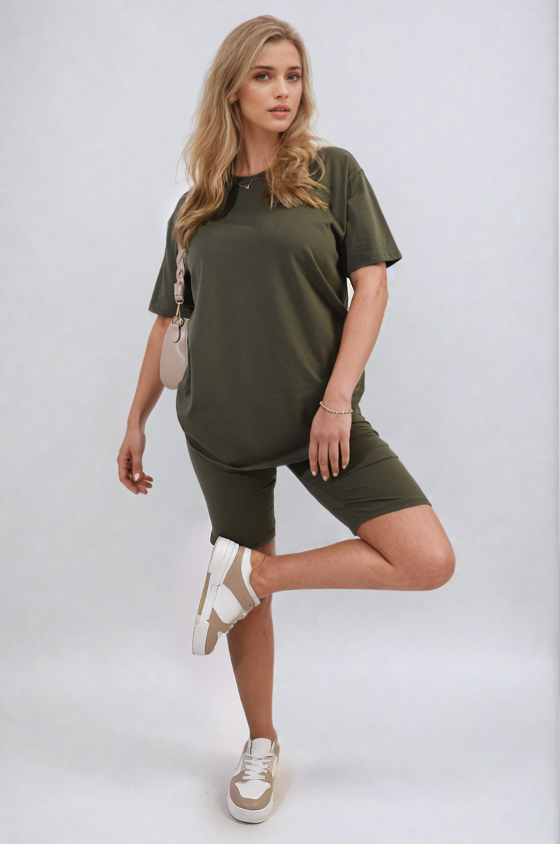 Loose Fit Top and Biker Shorts Co-ord Set Moda