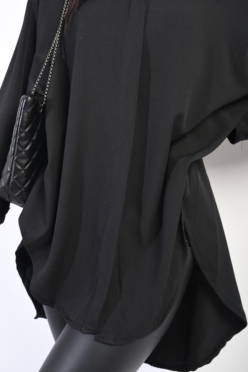 Button Up Oversized Long Back Shirt Dress Moda