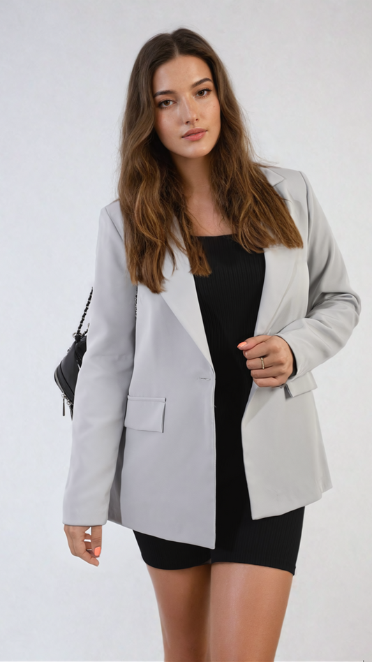 Open Front Oversized Casual Blazer Moda