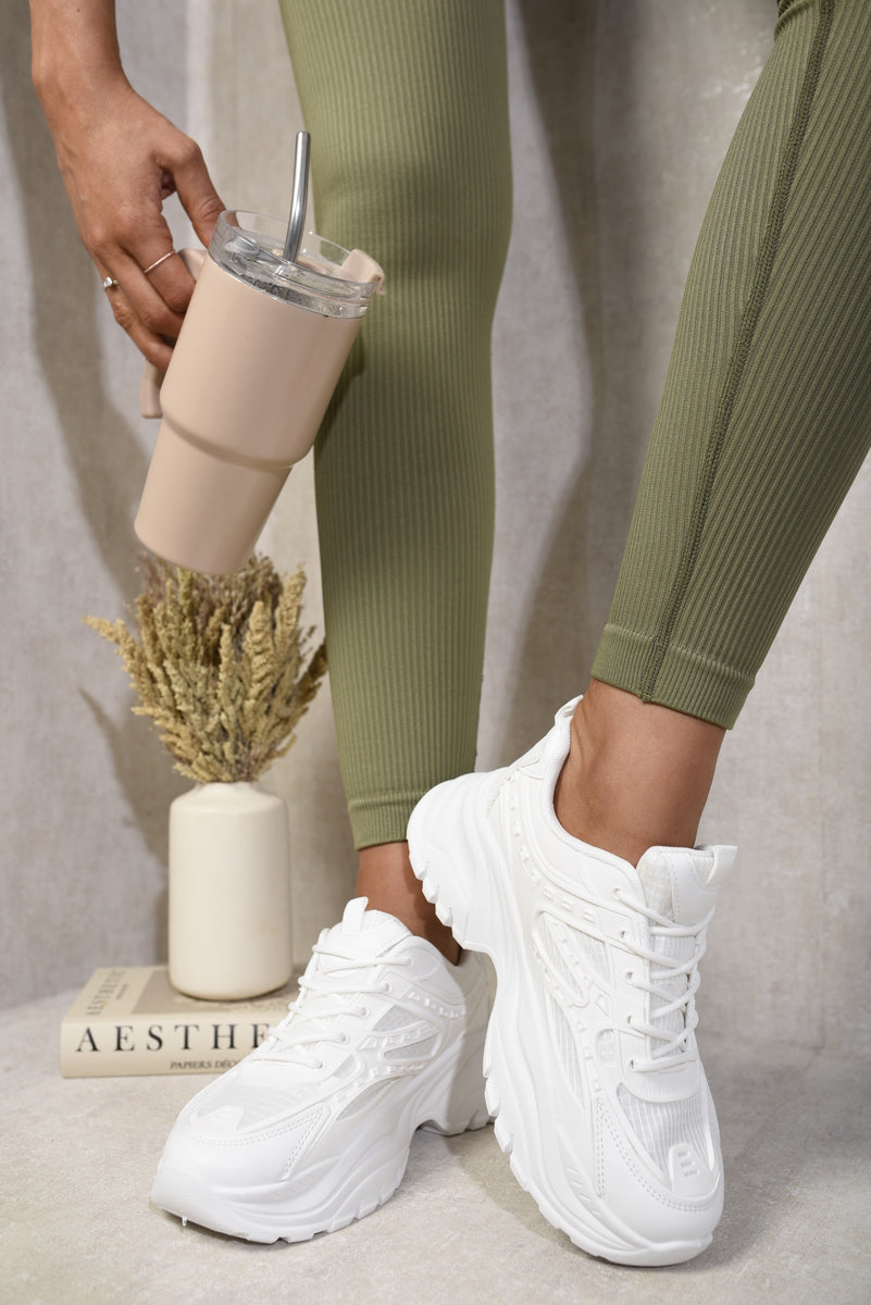 Wedge Lace-Up Chunky Trainers Moda