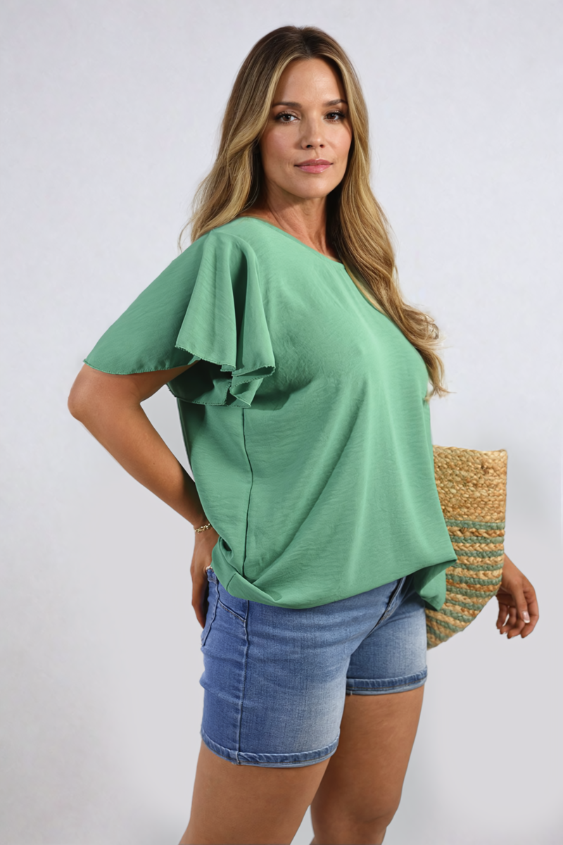 Ruffle Short Sleeve Top Moda