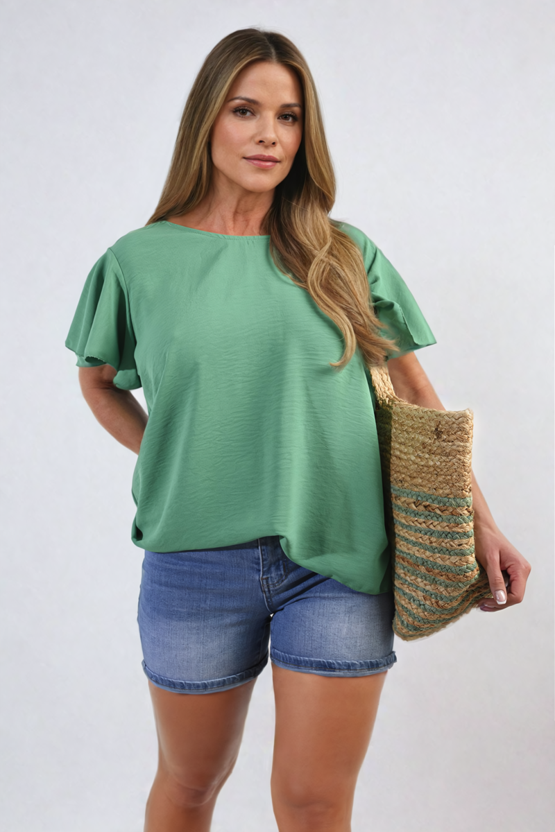 Ruffle Short Sleeve Top Moda