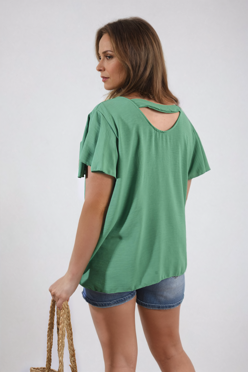 Ruffle Short Sleeve Top Moda