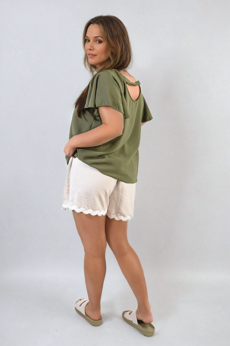 Ruffle Short Sleeve Top Moda