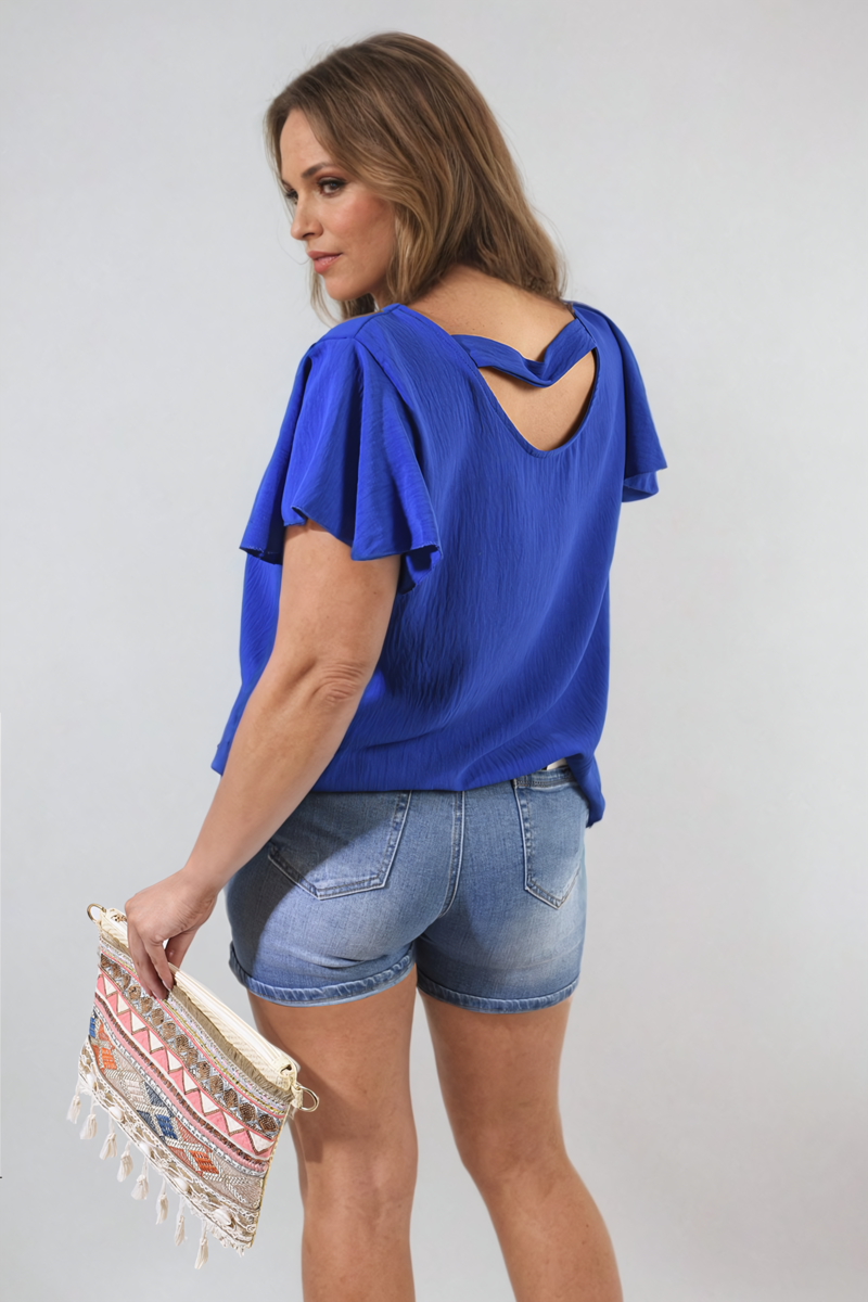 Ruffle Short Sleeve Top Moda