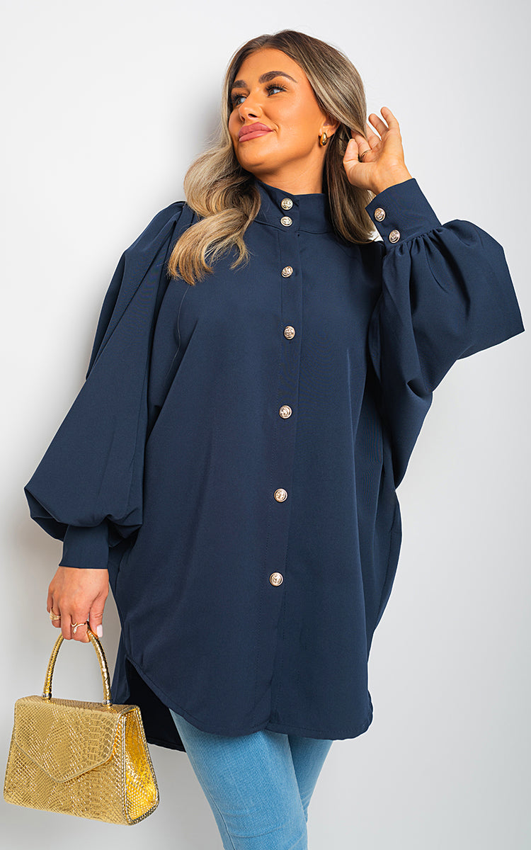 Oversized High Neck Shirt Moda