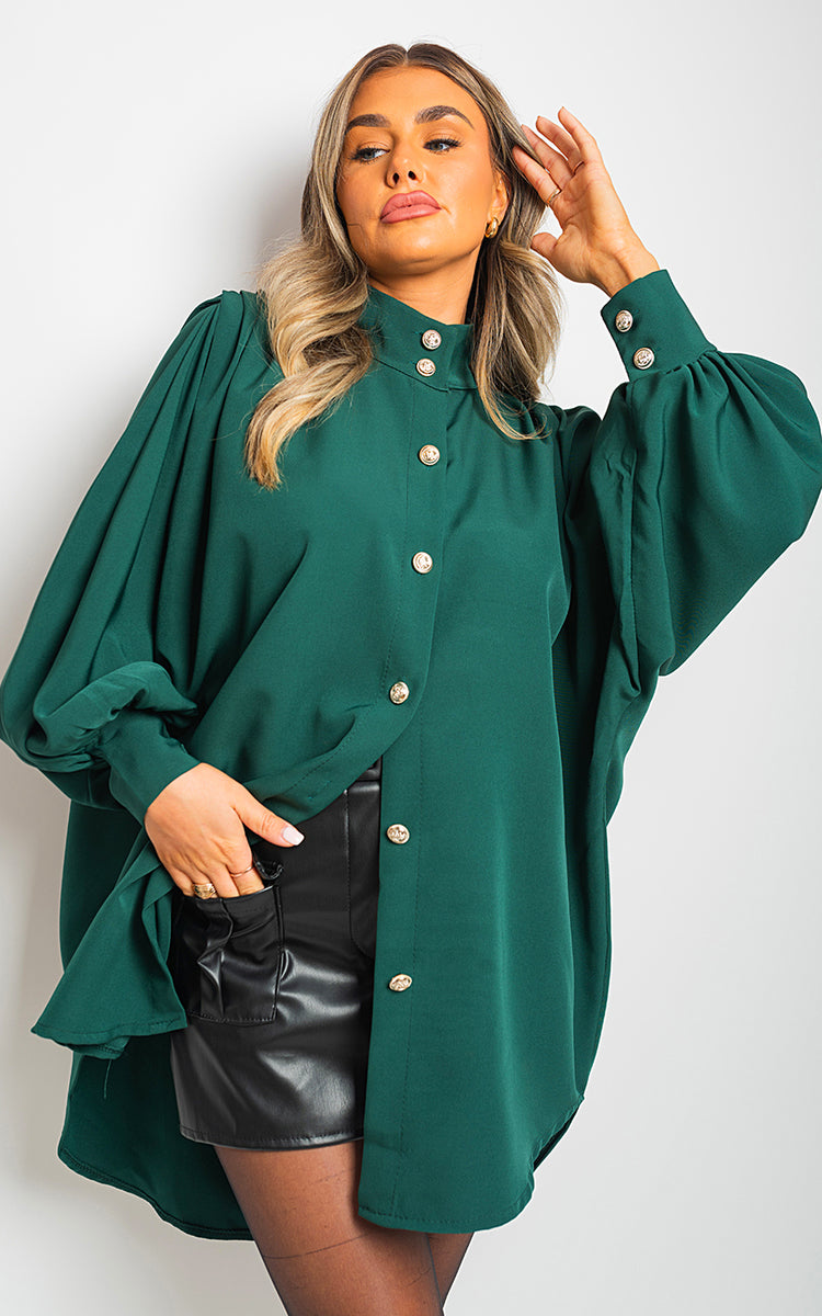 Oversized High Neck Shirt Moda