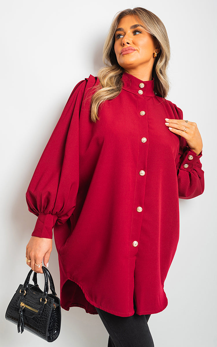 Oversized High Neck Shirt Moda