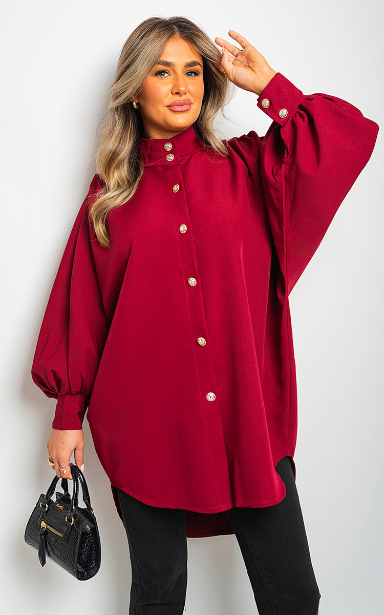 Oversized High Neck Shirt Moda