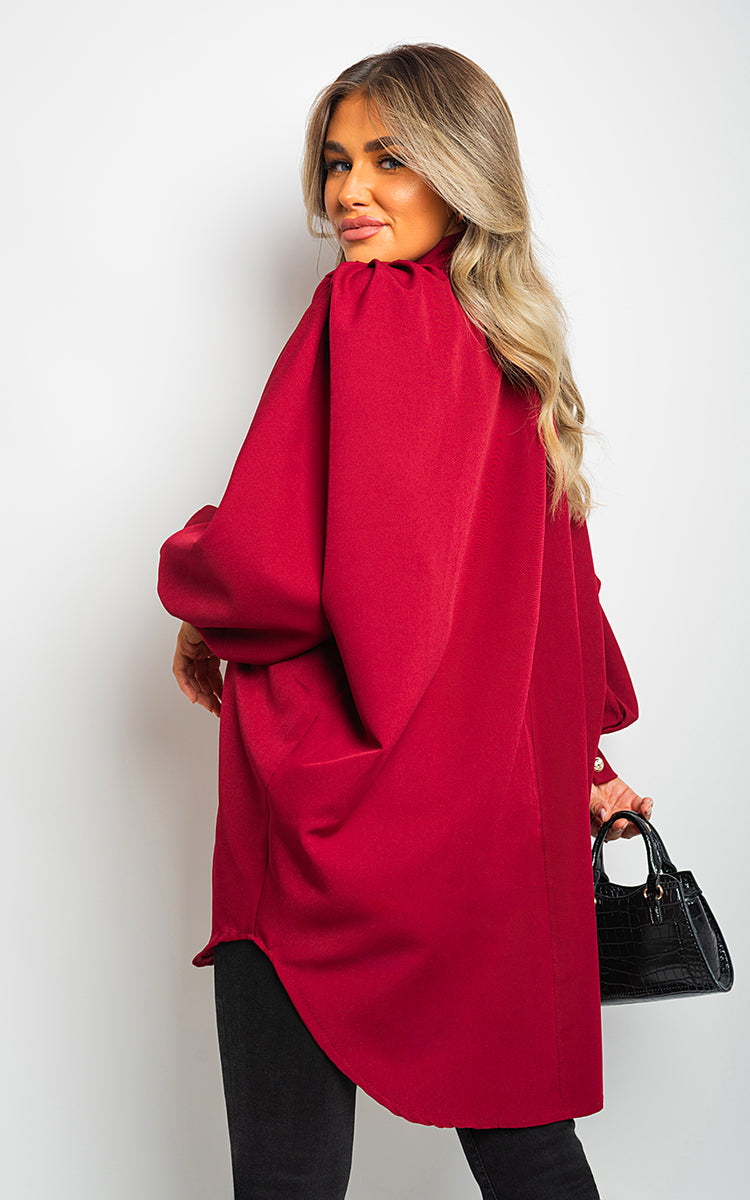 Oversized High Neck Shirt Moda