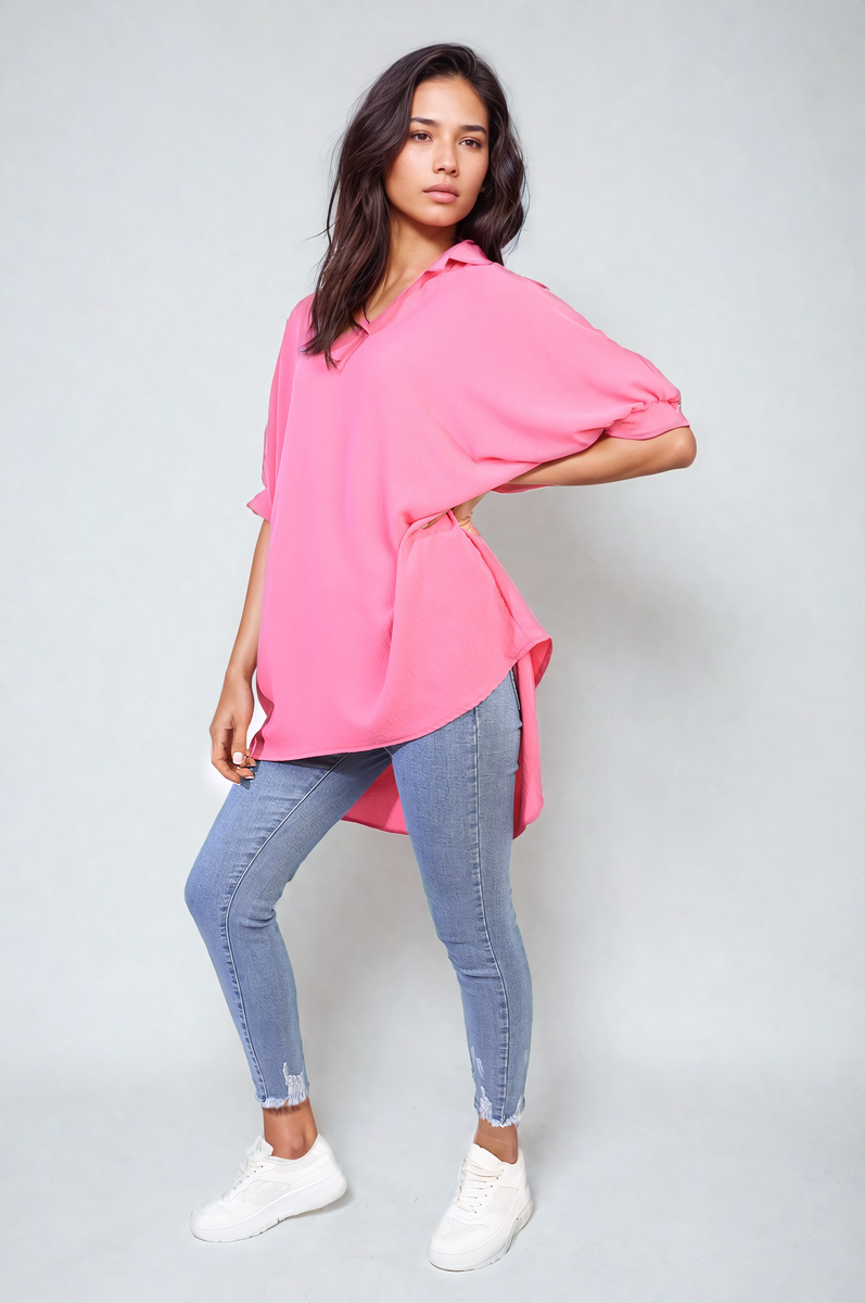 Balloon Sleeve Oversized Top Moda