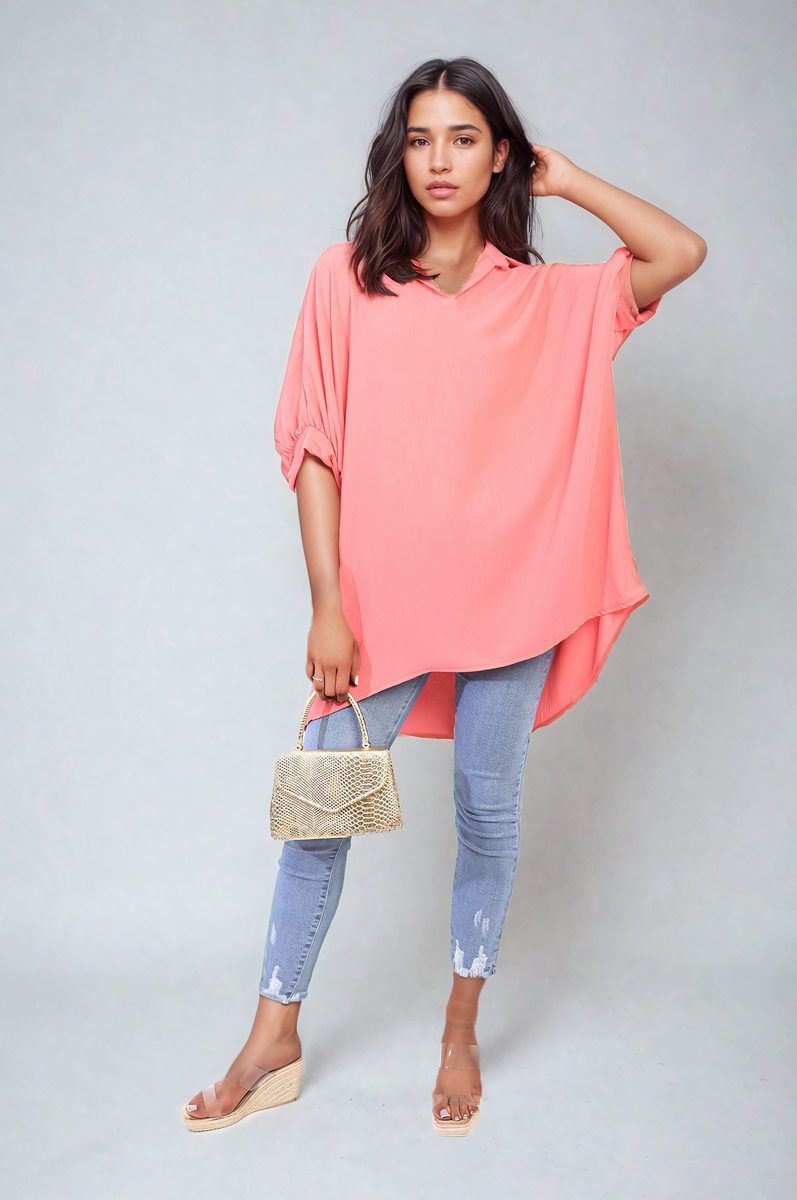 Balloon Sleeve Oversized Top Moda