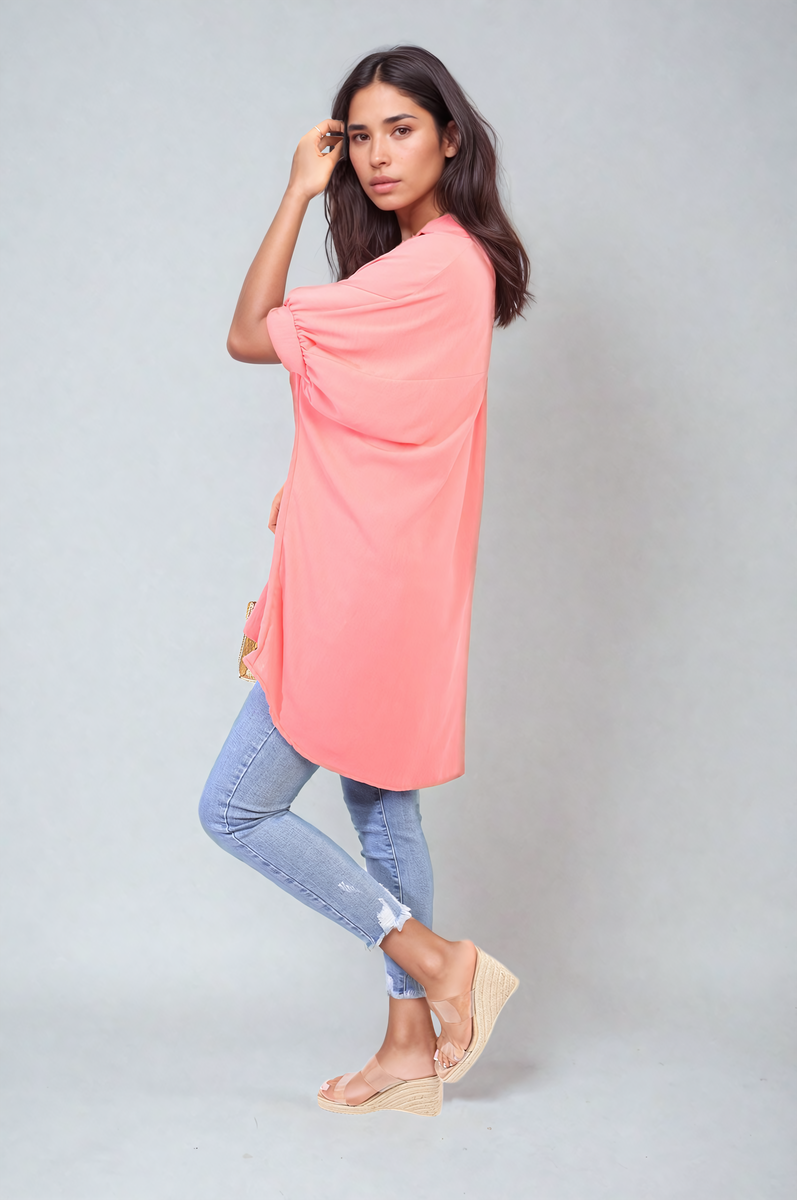 Balloon Sleeve Oversized Top Moda