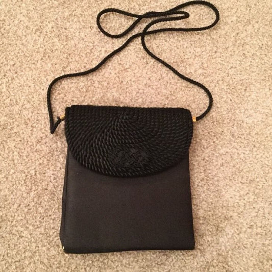 StunningVintage/Retro black Eve bag satin/rouched front panel /CLASP 8"X6.5" Etsy