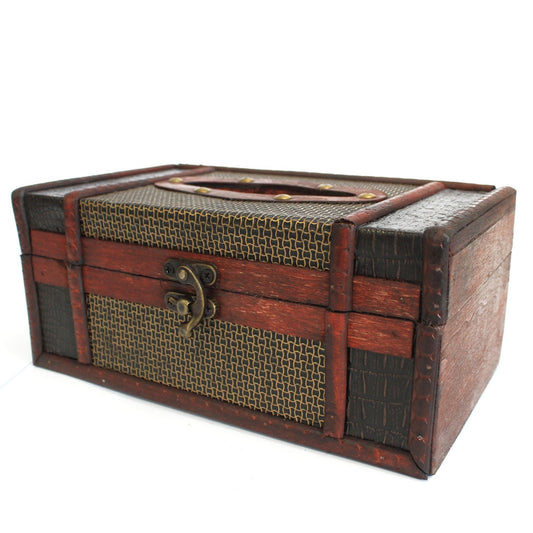 Steampunk,Vintage Large Tissue Box Trunk Style WOODEN HANDMADE Boxes Etsy