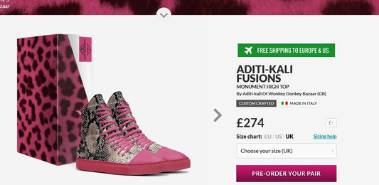 ADITI-KALI FUSIONS unisex Monument high top. limited edition Designer Showcase Collection. Etsy